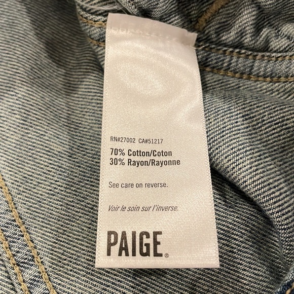 Paige Men Blue Scout Jean Jacket Medium Made to Look Worn Cotton/Rayon - Picture 8 of 11
